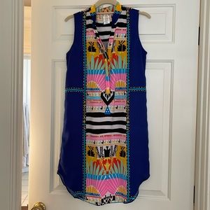 Mara Hoffman blue silk printed dress size XS
